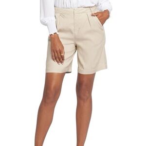 NYDJ Mixed Linen Relaxed Short Beige Stretch Linen Size 16